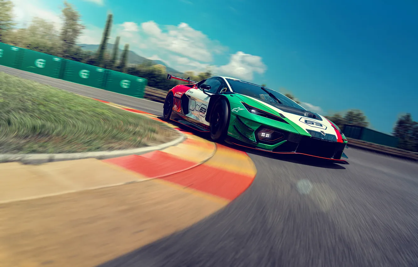 Photo wallpaper Lamborghini, supercar, Supercar, 2025, Racing Supercar, GT3 class, Lamborghini Temerario GT3, Temerario GT3