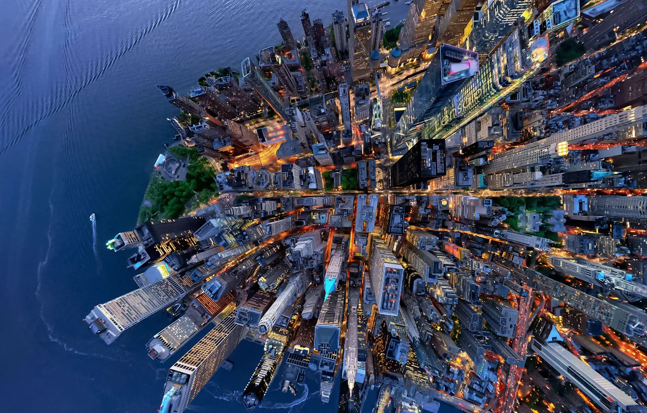 Photo wallpaper the city, USA, the view from the top, New York