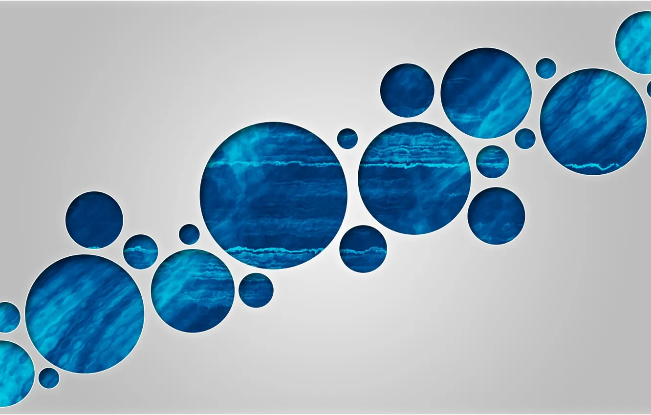 Photo wallpaper circles, blue, bubbles, background