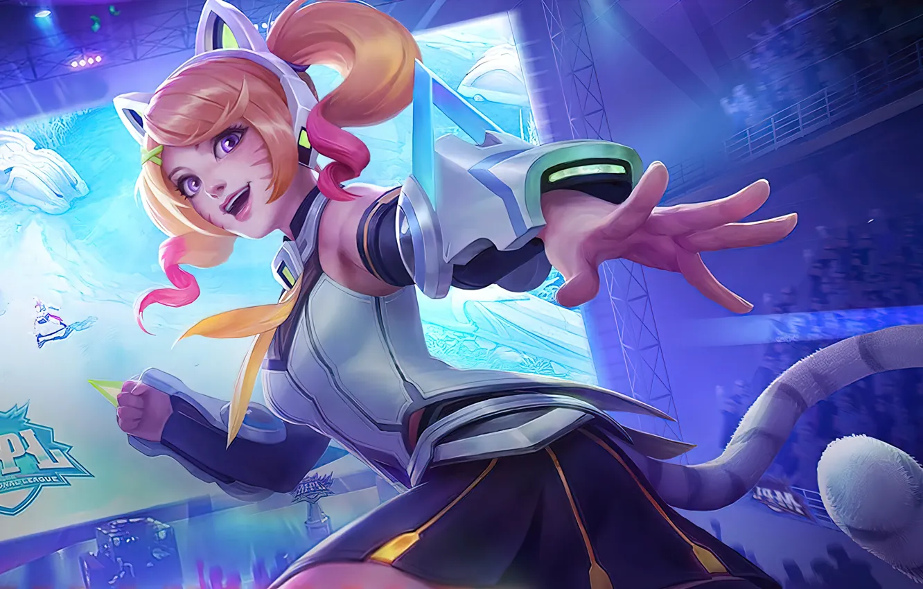 Photo wallpaper girl, headphones, ears, Wanwan, Mobile Legends: Bang Bang!