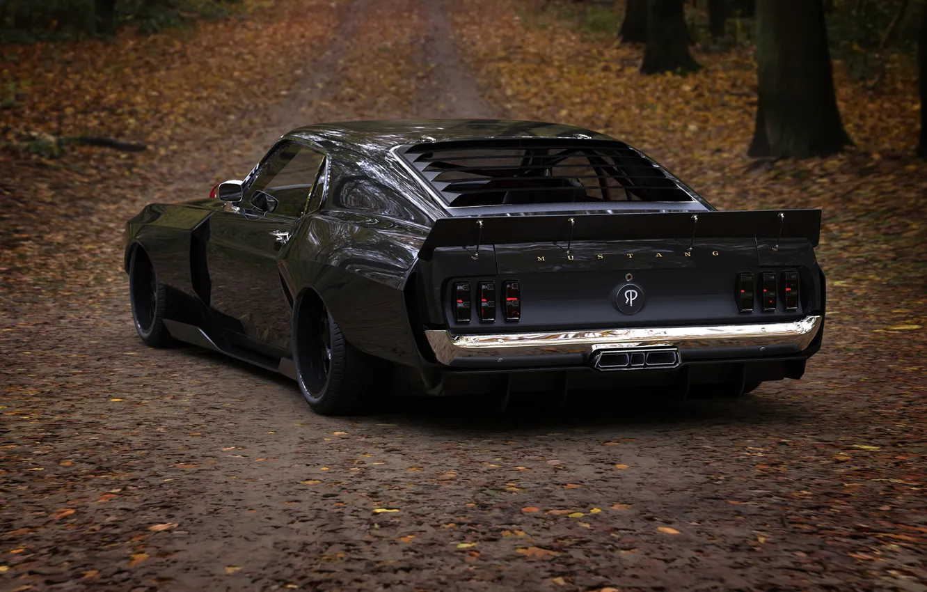 Photo wallpaper machine, auto, rendering, Mustang, Ford, Ford Mustang, muscle, Rostislav Prokop