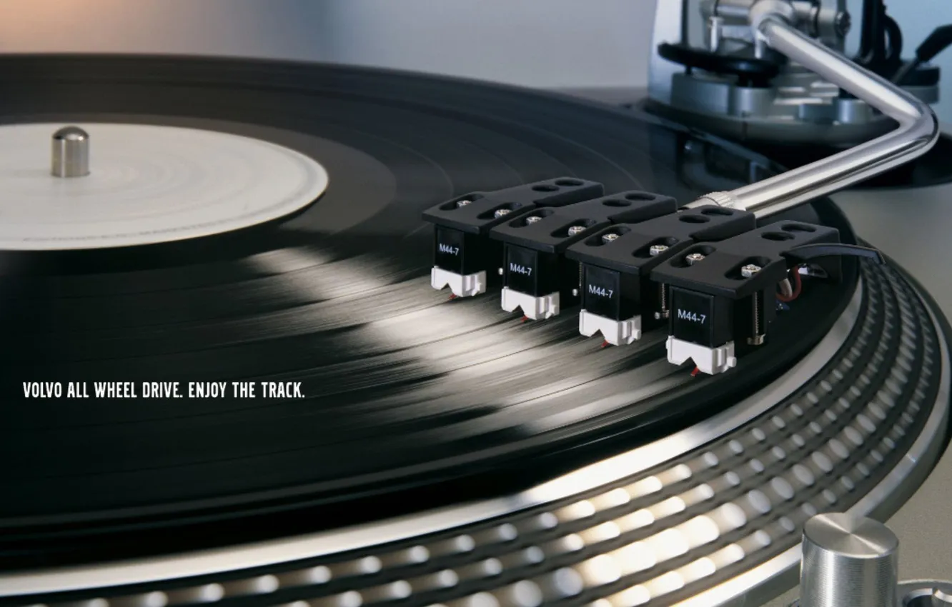 Photo wallpaper advertising, The tonearm, track, vinyl, pickups