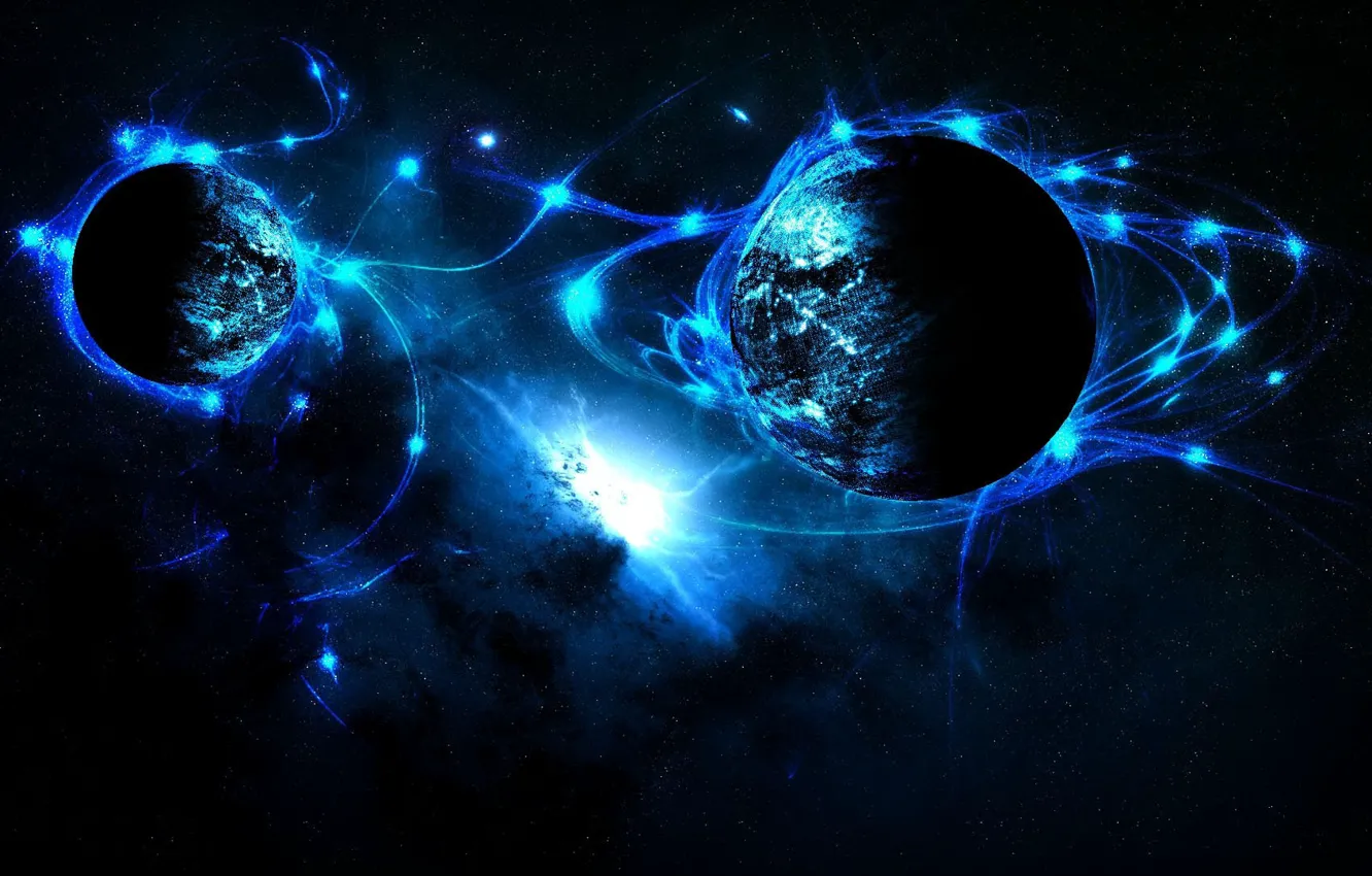 Photo wallpaper space, Space, Blue planet