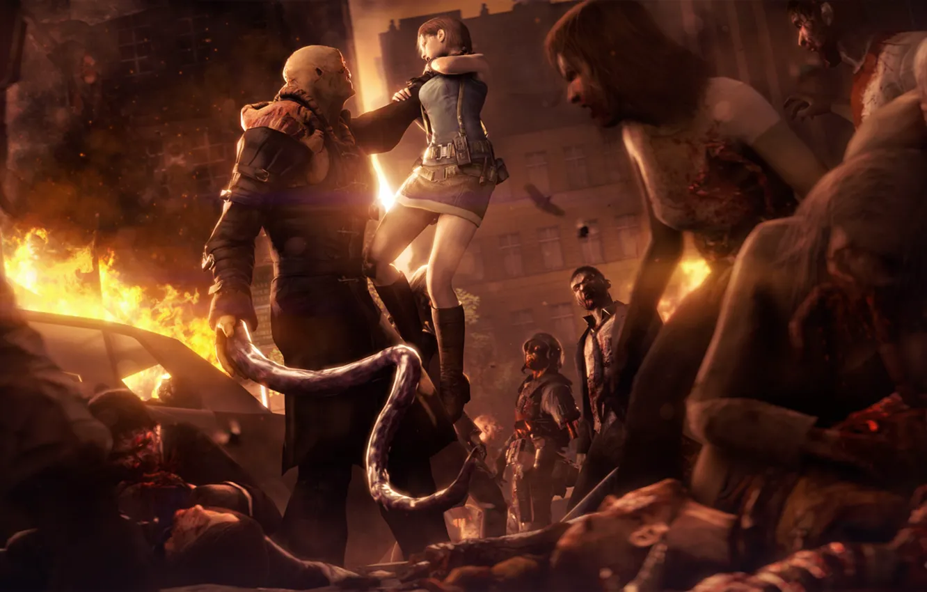 Photo wallpaper girl, the city, death, street, infection, zombies, resident evil, biohazard