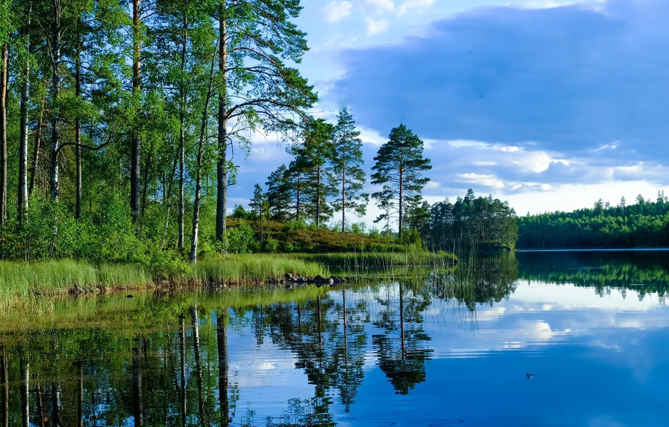 Photo wallpaper landscape, nature, lake