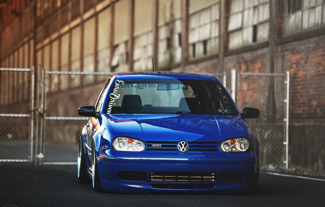 Wallpaper blue, tuning, volkswagen, Golf, golf, the front, gti for ...