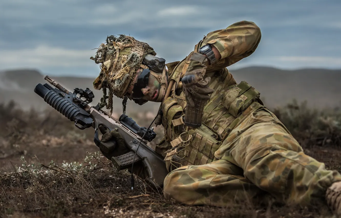 Photo wallpaper weapons, soldiers, Australian Army