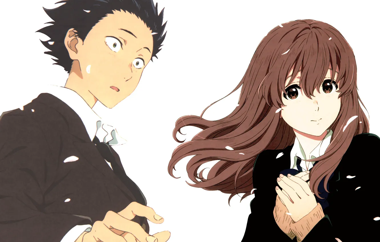 Photo wallpaper girl, guy, You no Katachi, Form voice