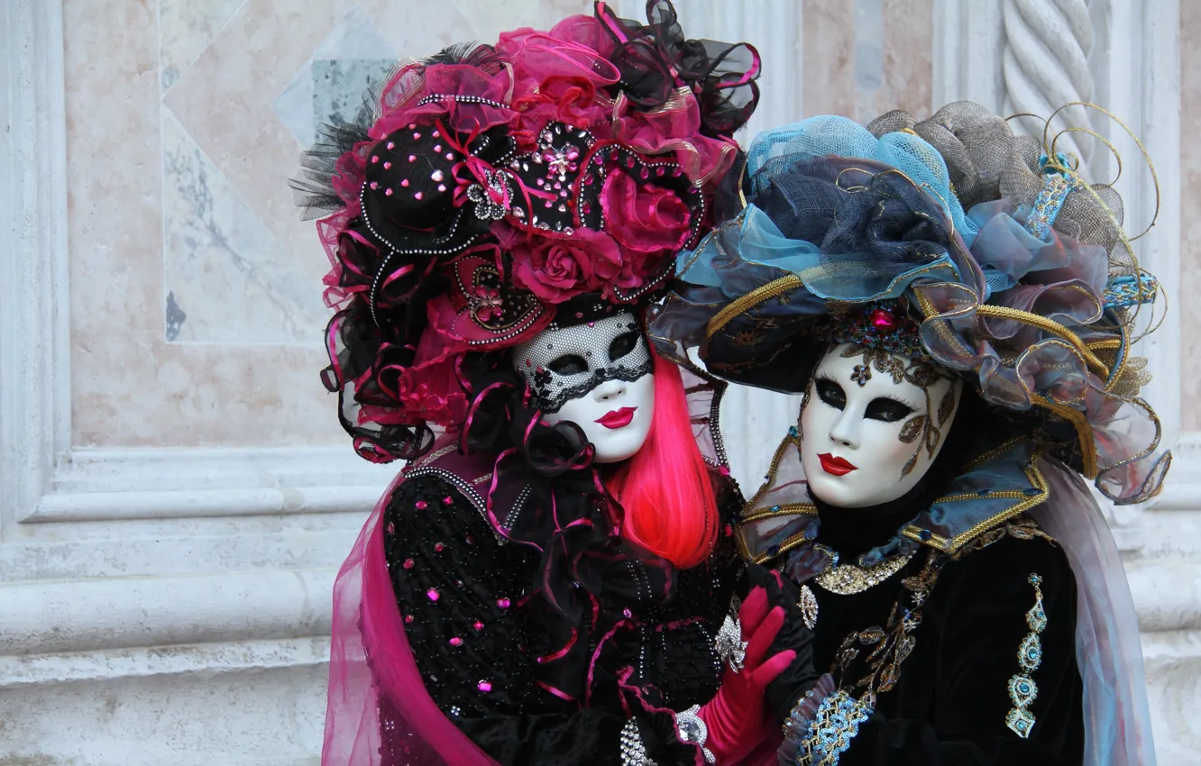Photo wallpaper carnival, mask, Venice, costumes