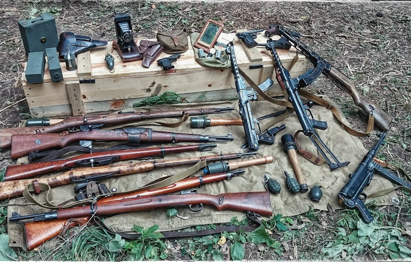 Photo wallpaper weapons, guns, box, grenades, rifle, ammunition, machines