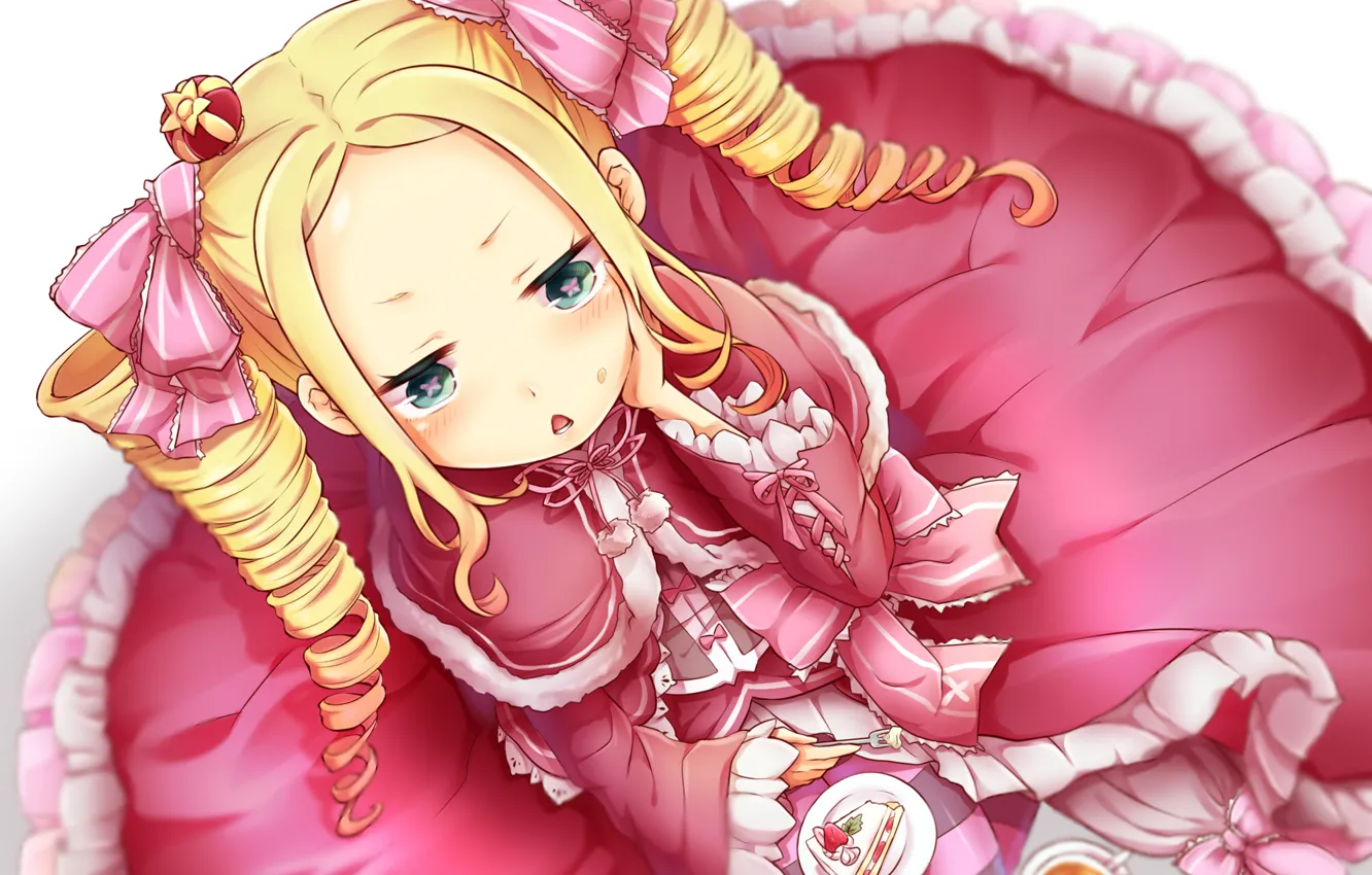 Photo wallpaper girl, cake, ponytail, Beatrice, Re: Zero kara hajime chip isek or Seikatsu