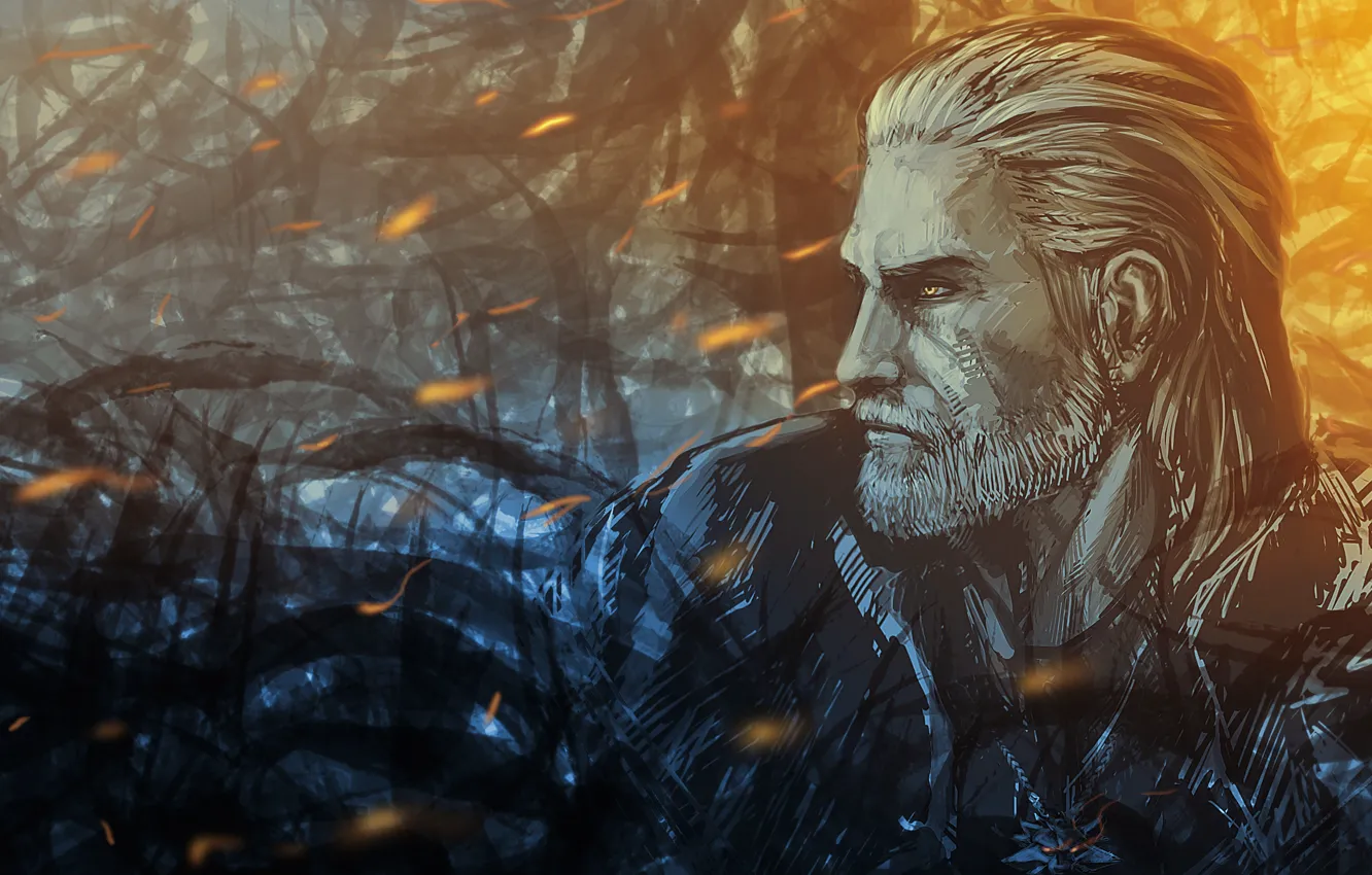 Photo wallpaper art, the Witcher, art, rpg, Geralt, geralt, the wild hunt, wild hunt