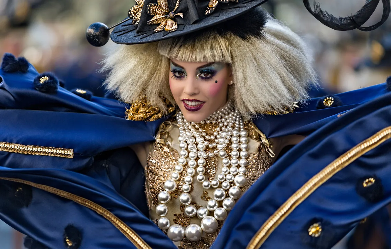 Photo wallpaper look, girl, style, portrait, makeup, costume, outfit, image