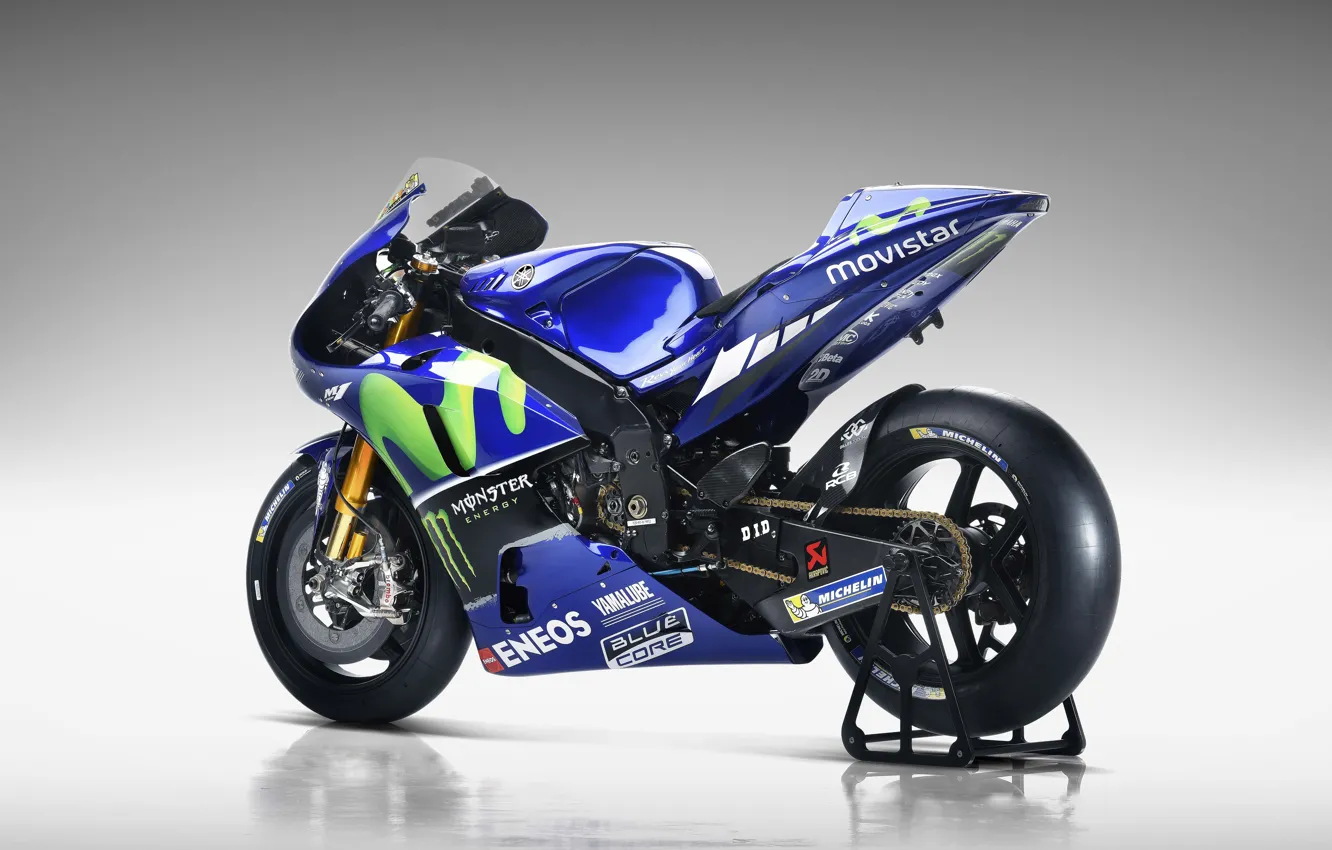 Photo wallpaper Yamaha, blue, Monster Energy, Michelin, moto GP, Yamaha yzr M1, Eneos, Movistar