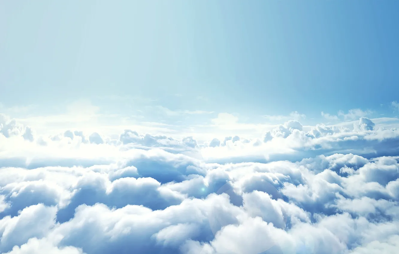 Photo wallpaper the sky, clouds, height