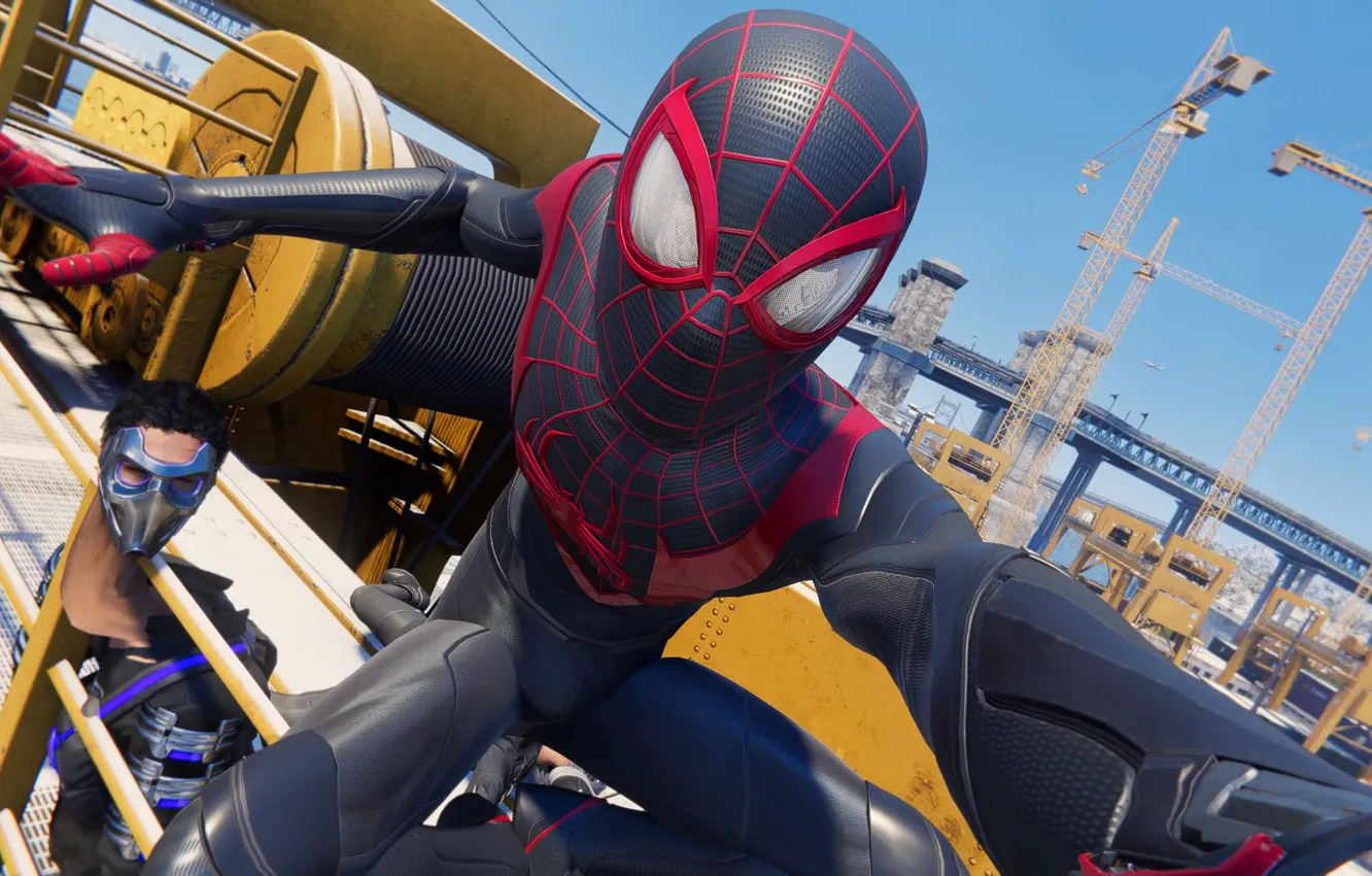 Photo wallpaper the trick, hi, spider-man, Spider Man, Miles Morales