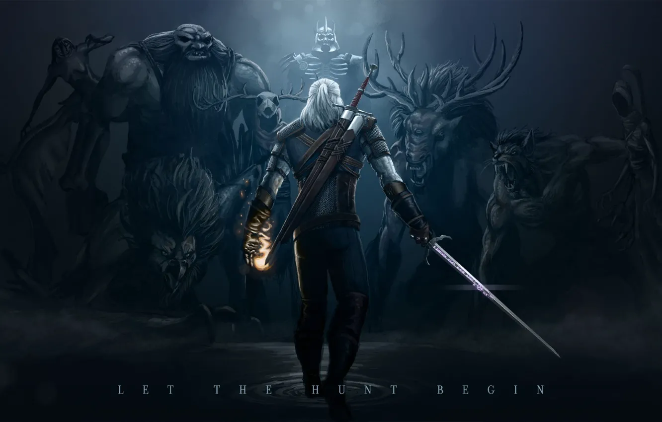Photo wallpaper monster, twilight, The Witcher, The Witcher 3 Wild Hunt, The Witcher 3 Wild Hunt