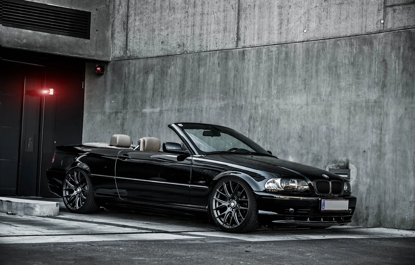 Photo wallpaper black, BMW, BMW, convertible, drives, three, Coupe, E46