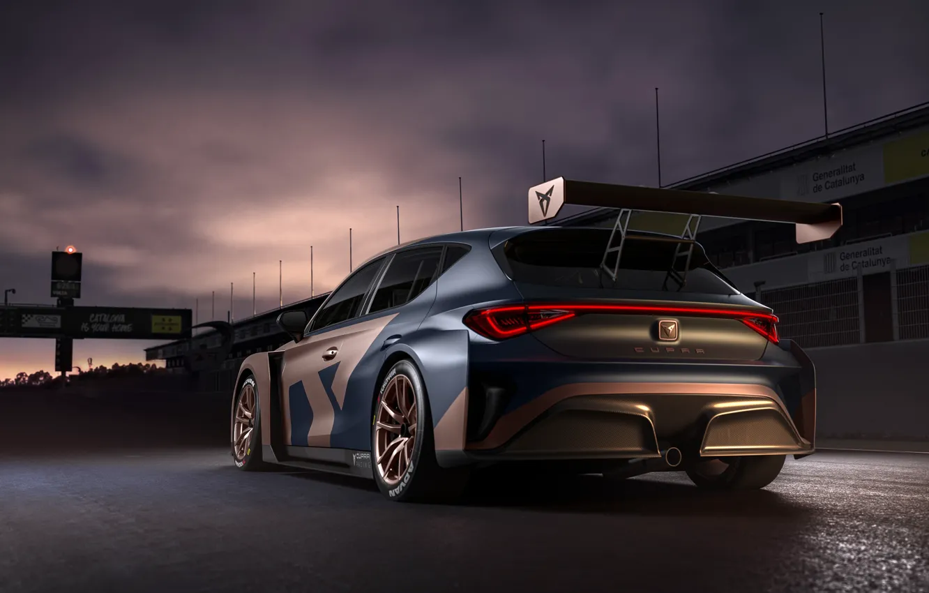 Photo wallpaper the evening, rear view, Leon, Competition, Seat, Cupra, 2020
