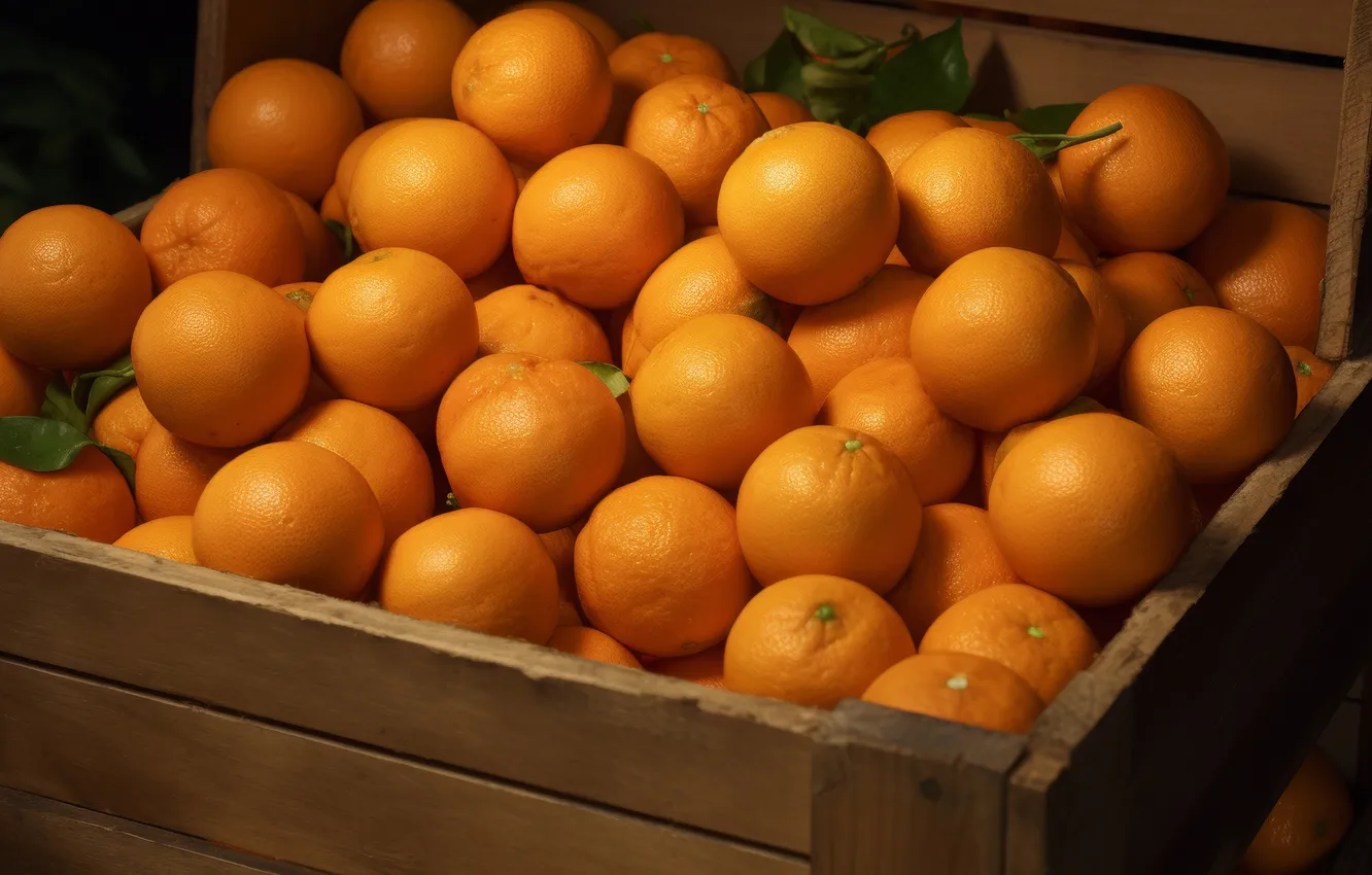 Photo wallpaper orange, box, a lot, AI art, neural network