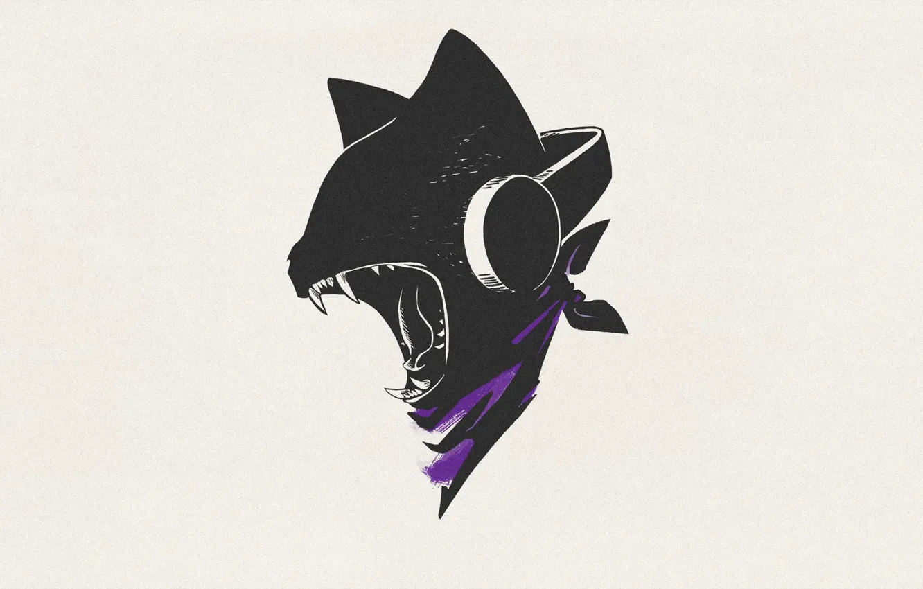 Photo wallpaper logo, cat, Monstercat