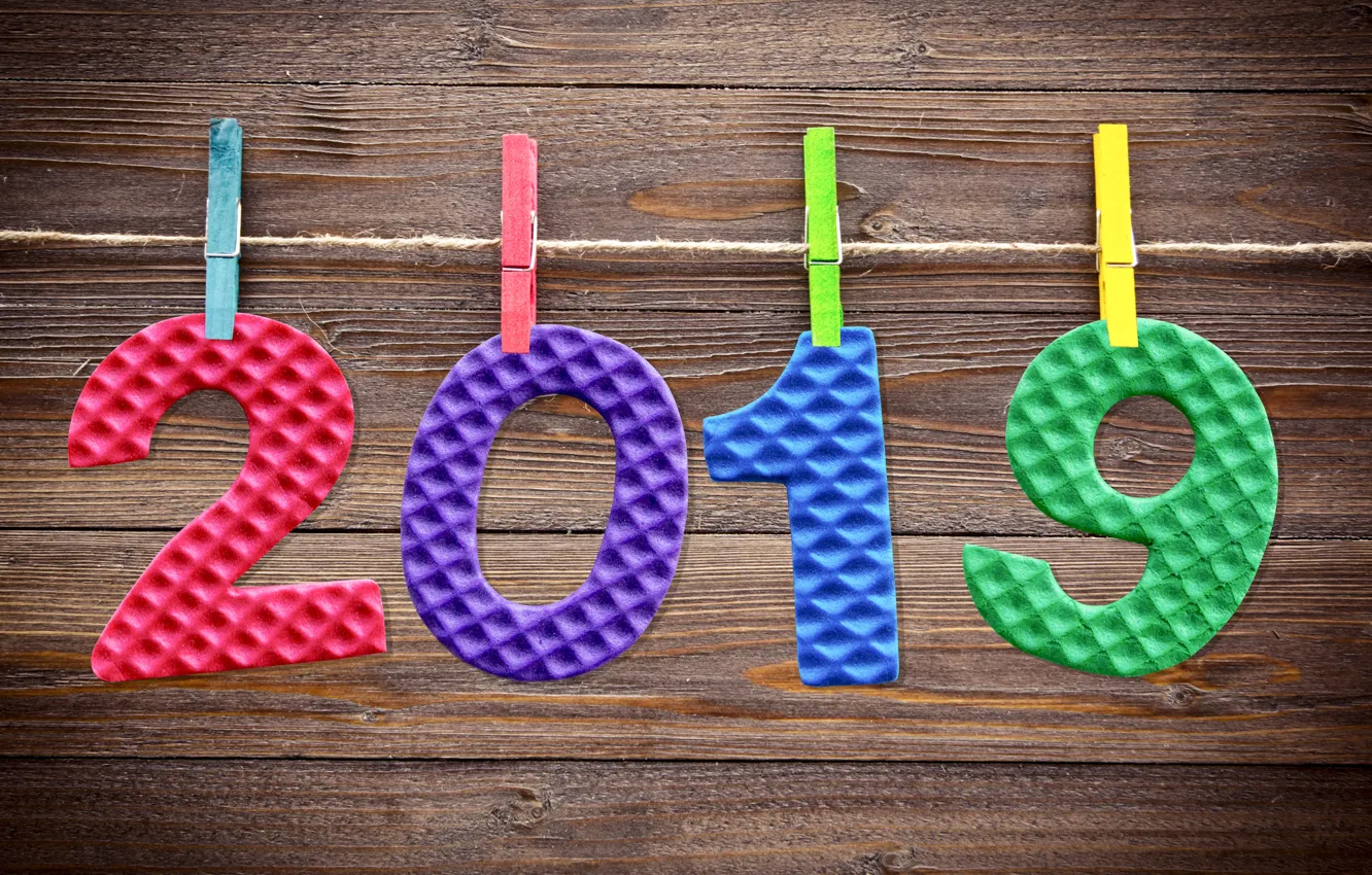 Photo wallpaper background, colorful, New Year, figures, wood, background, New Year, Happy
