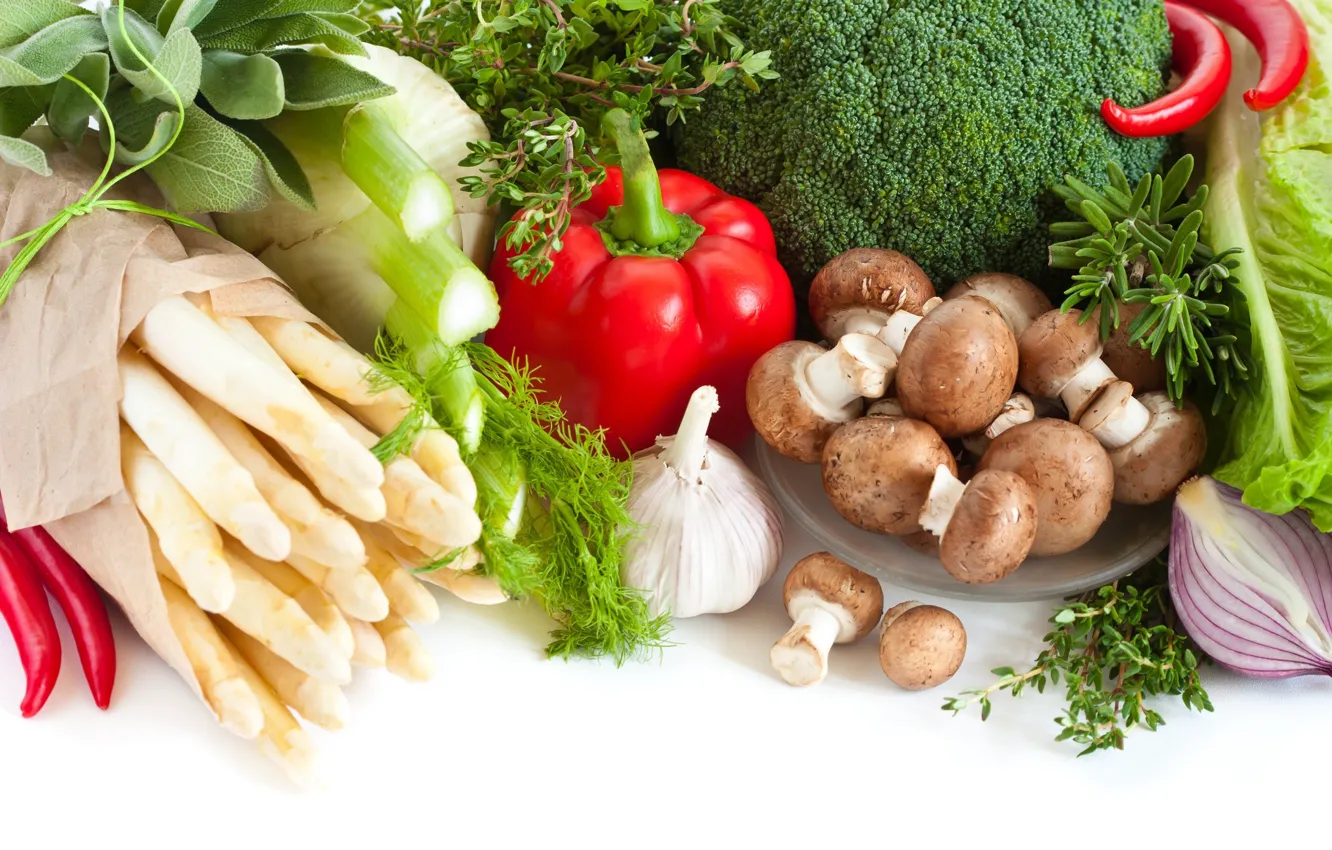 Photo wallpaper mushrooms, food, vegetables