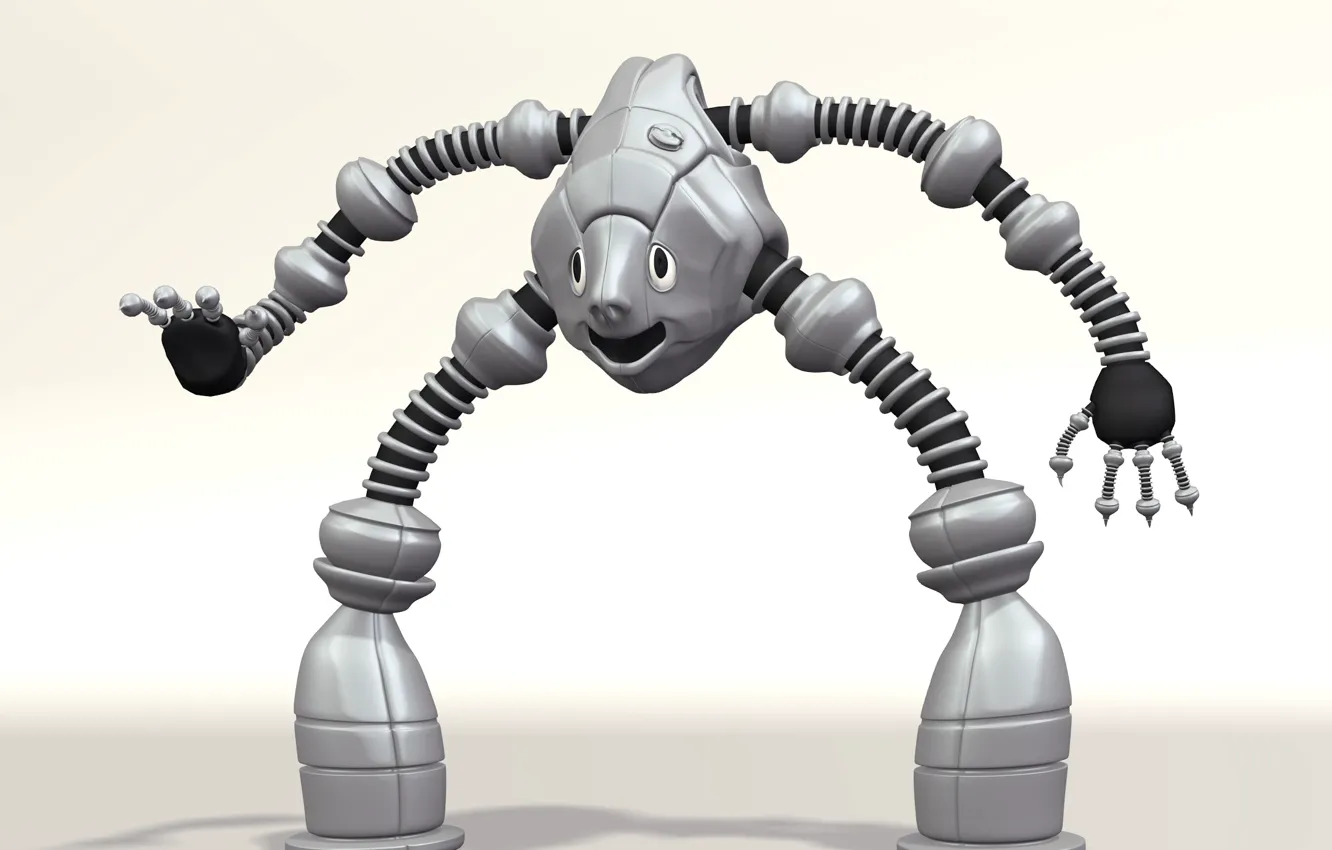 Photo wallpaper rendering, toy, robot, plastic, figures