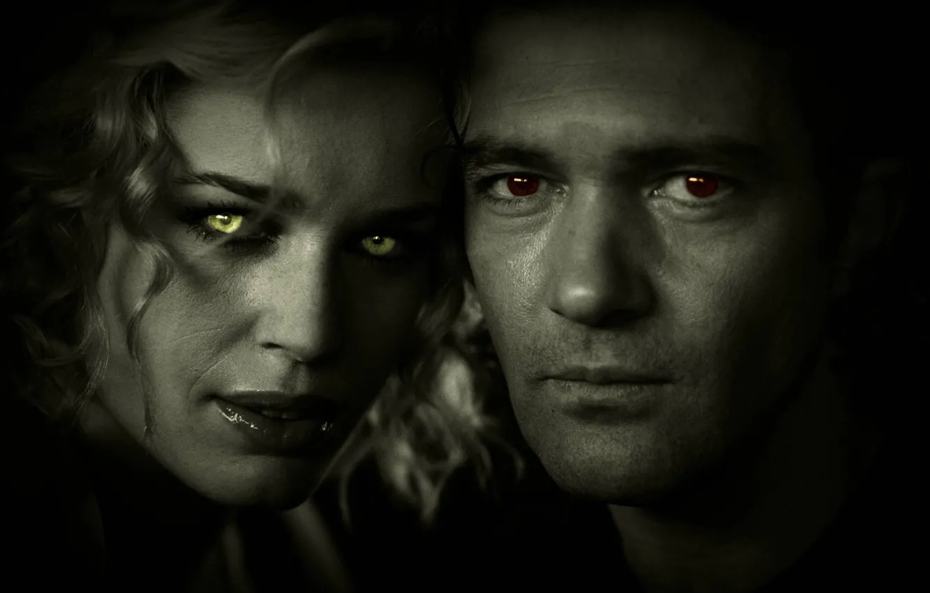 Photo wallpaper Antonio Banderas, Femme fatale, Rebecca Romijn