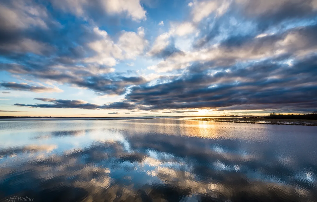 Photo wallpaper the sky, clouds, reflection, Jeff Wallace