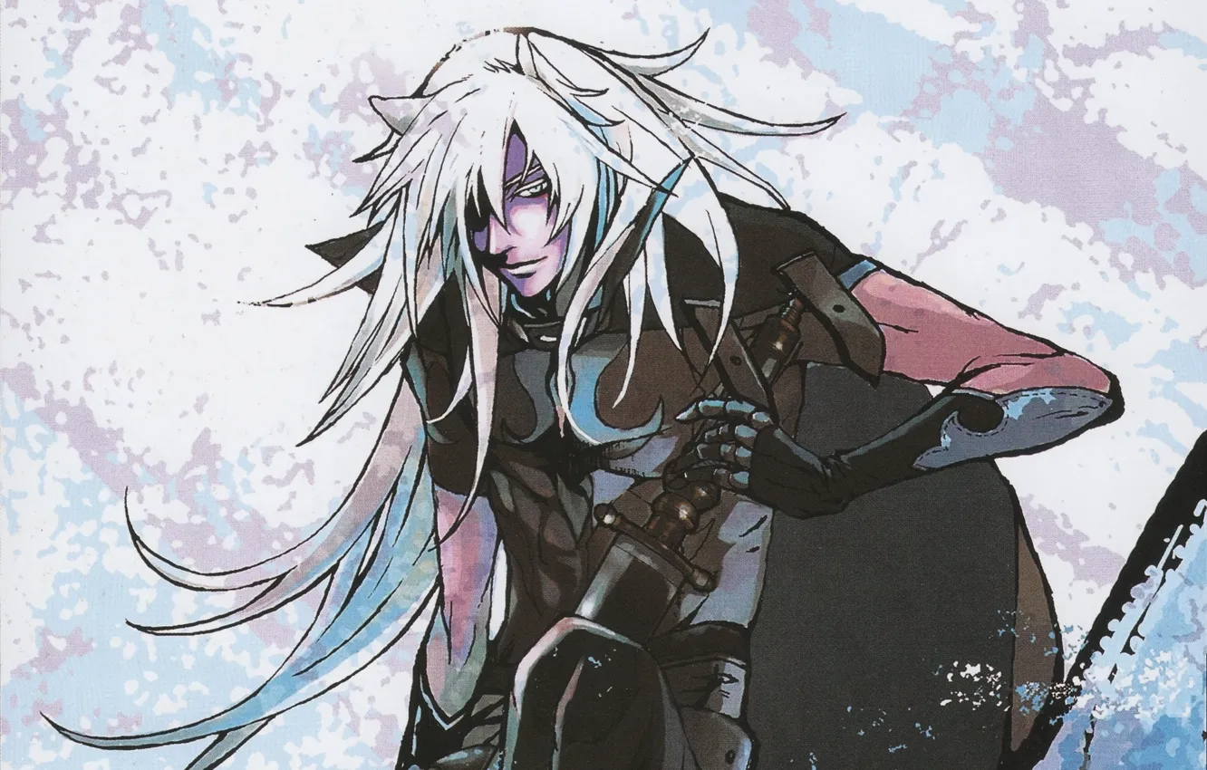 Photo wallpaper werewolf, the hilt of the sword, visual novel, eye patch, gloves elbow, Rai, Lamento, long …