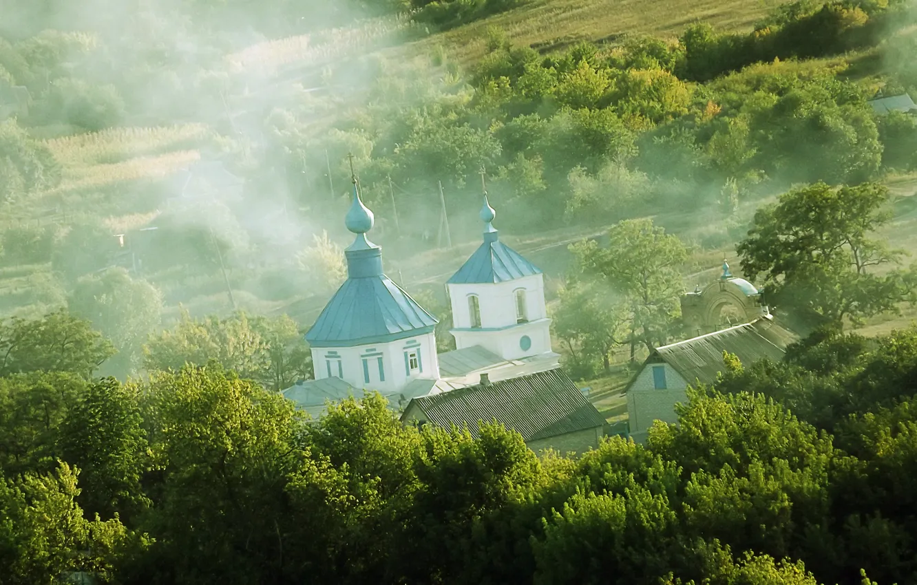 Photo wallpaper mood, Church, haze