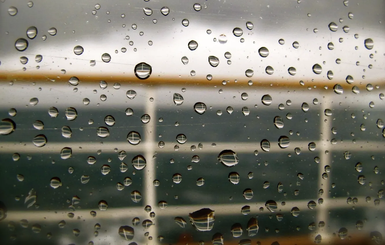 Photo wallpaper sea, glass, drops, rain, yacht