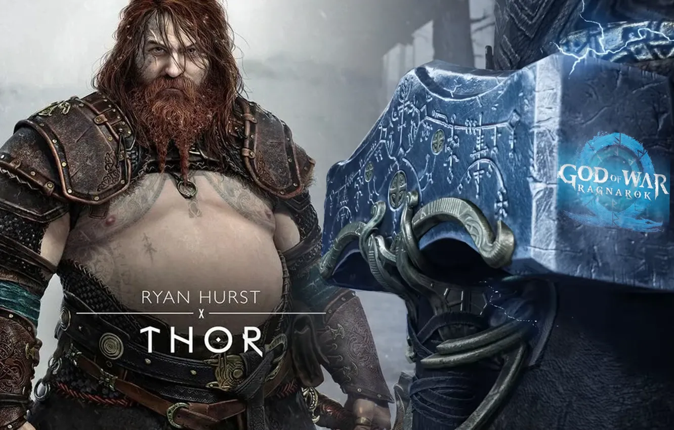 Photo wallpaper light, red, Sony, Ragnarok, armor, long hair, Lightning, weapon