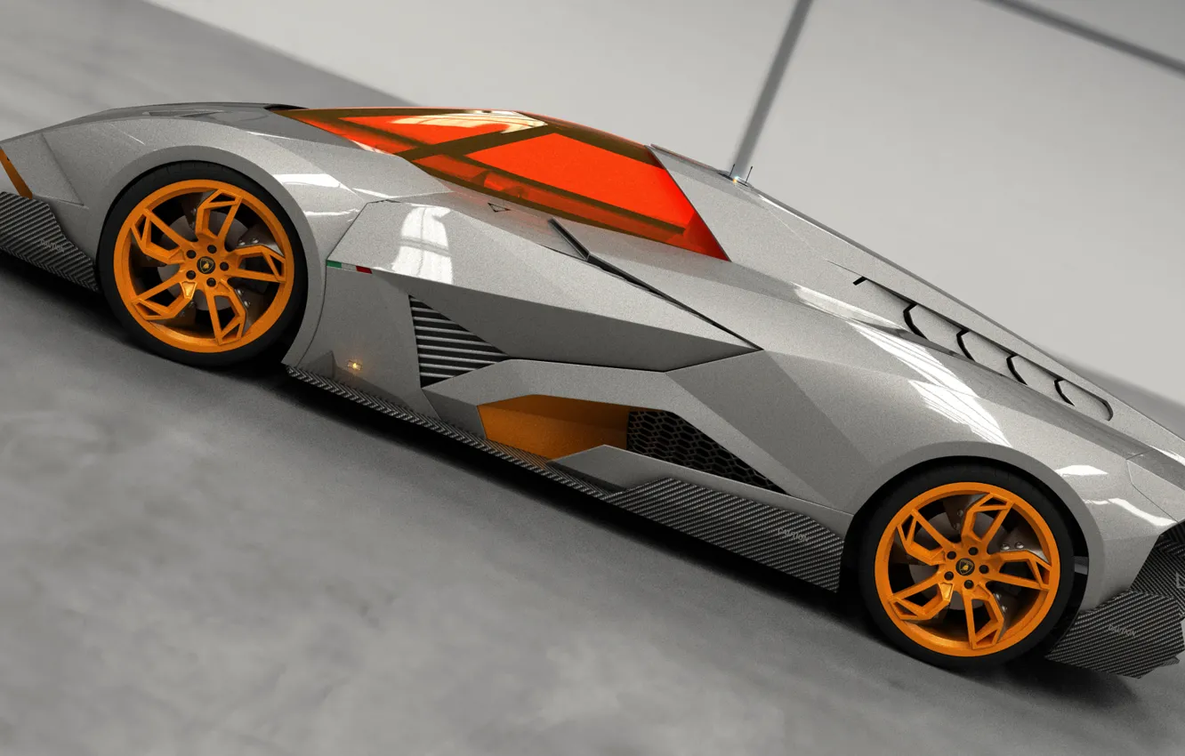 Photo wallpaper Concept, Auto, Lamborghini, View, The concept, Car, Side, 2014
