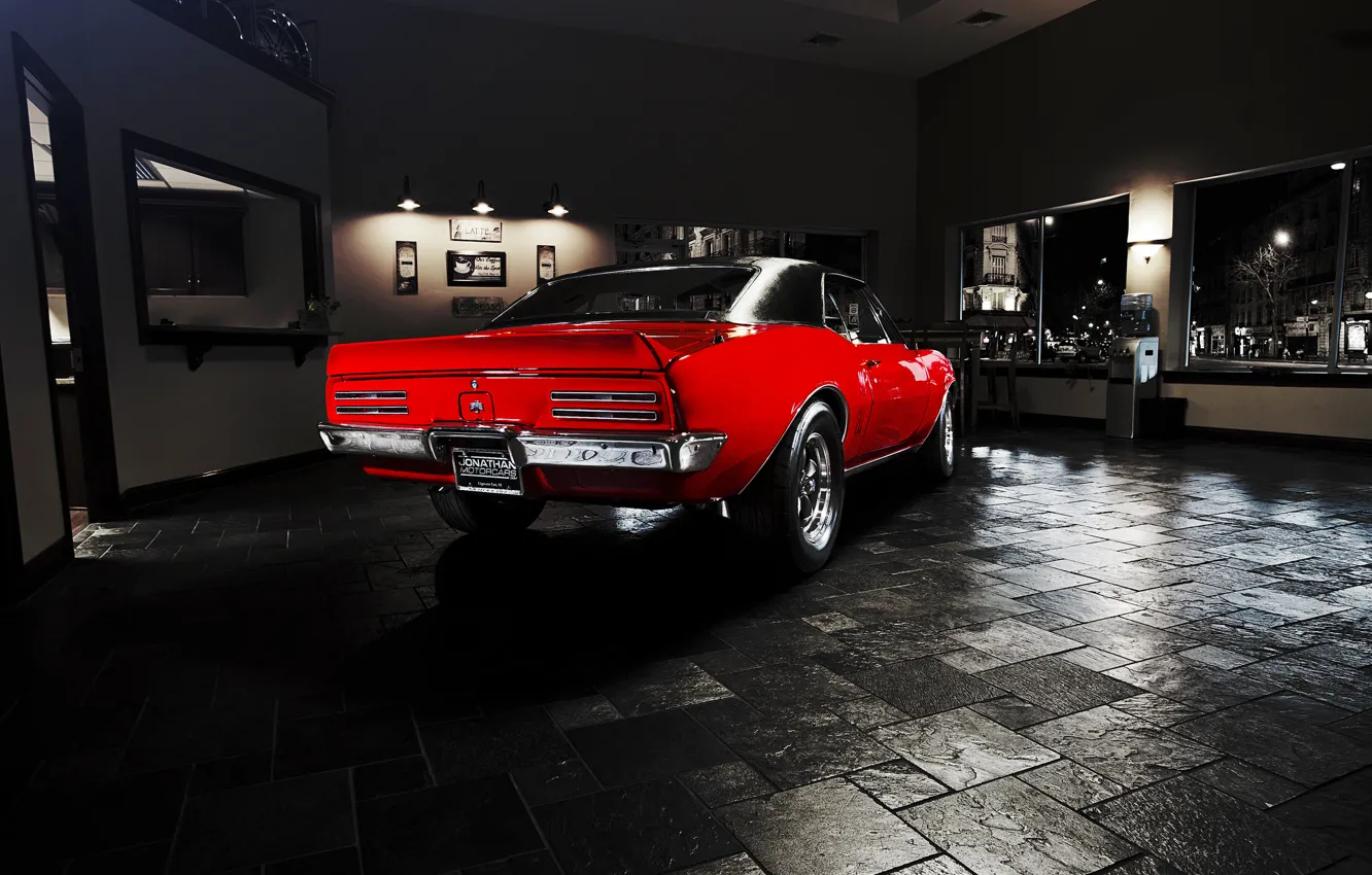 Photo wallpaper red, muscle car, Pontiac, muscle car, 1967, Pontiac, Firebird, Firebird.