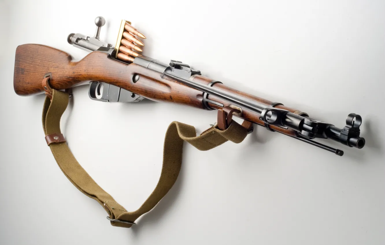 Photo wallpaper weapons, cartridges, rifle, trehlinejka, Mosin rifle