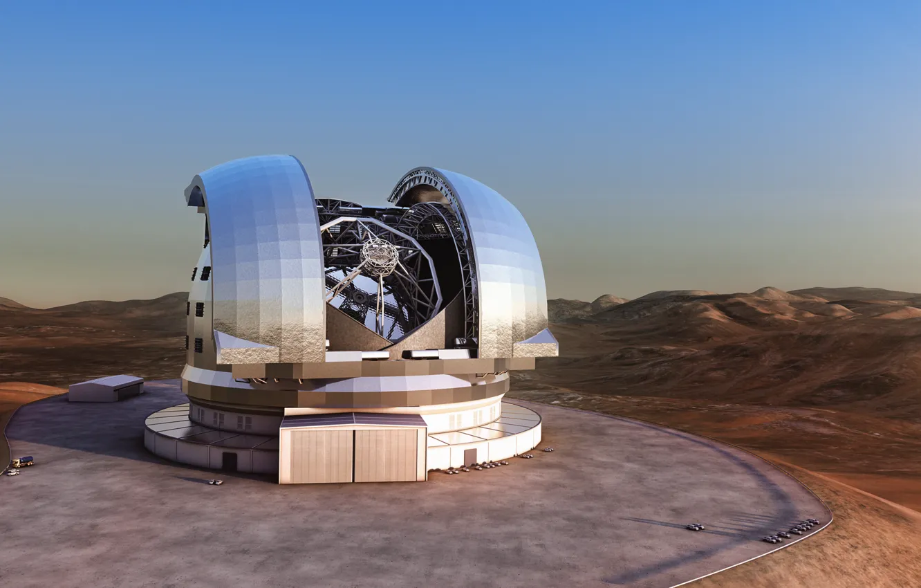Photo wallpaper Chile, Chile, giant telescope, enclosure European Extremely Large Telescope (E-ELT), Cerro Armazones