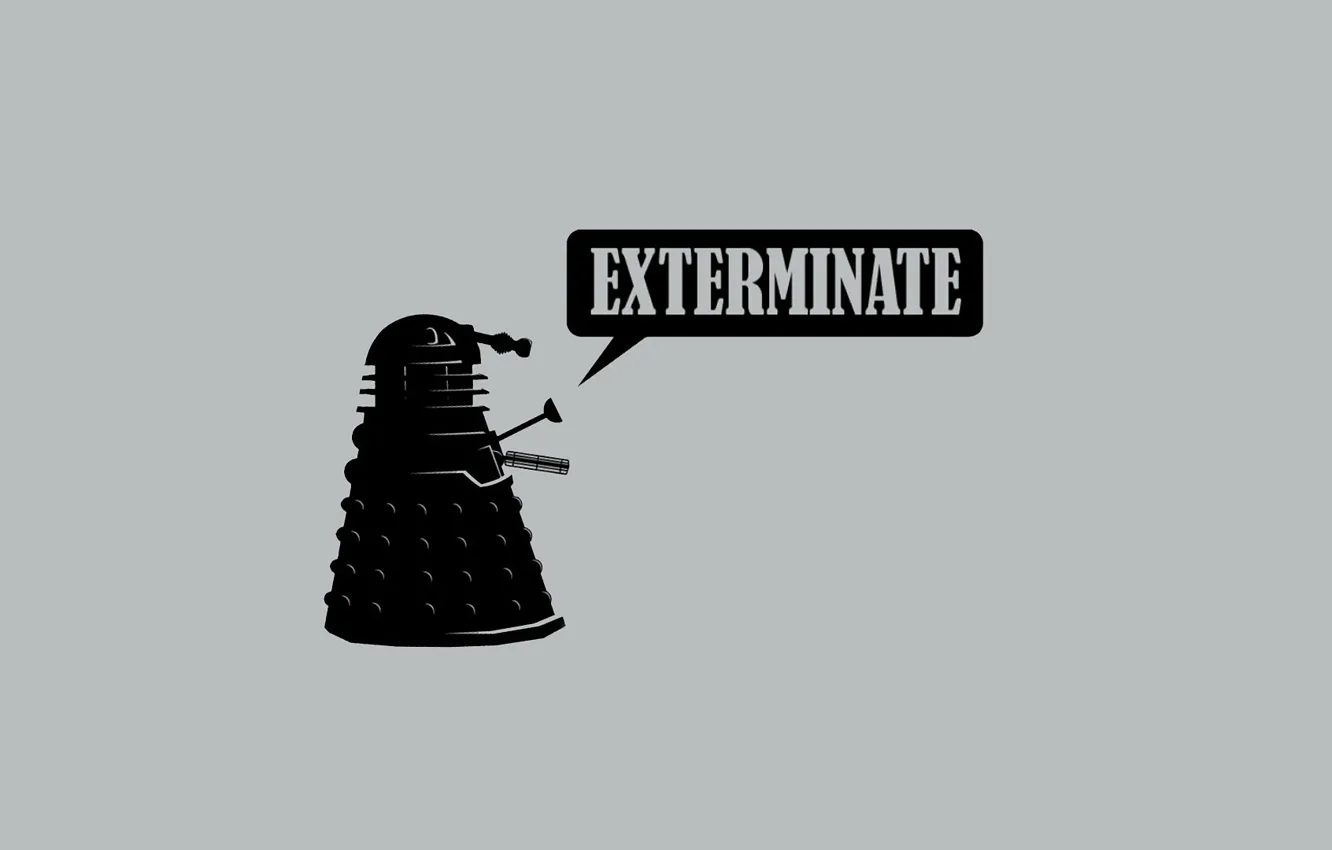 Photo wallpaper grey background, Doctor Who, Doctor Who, Dalek, Far