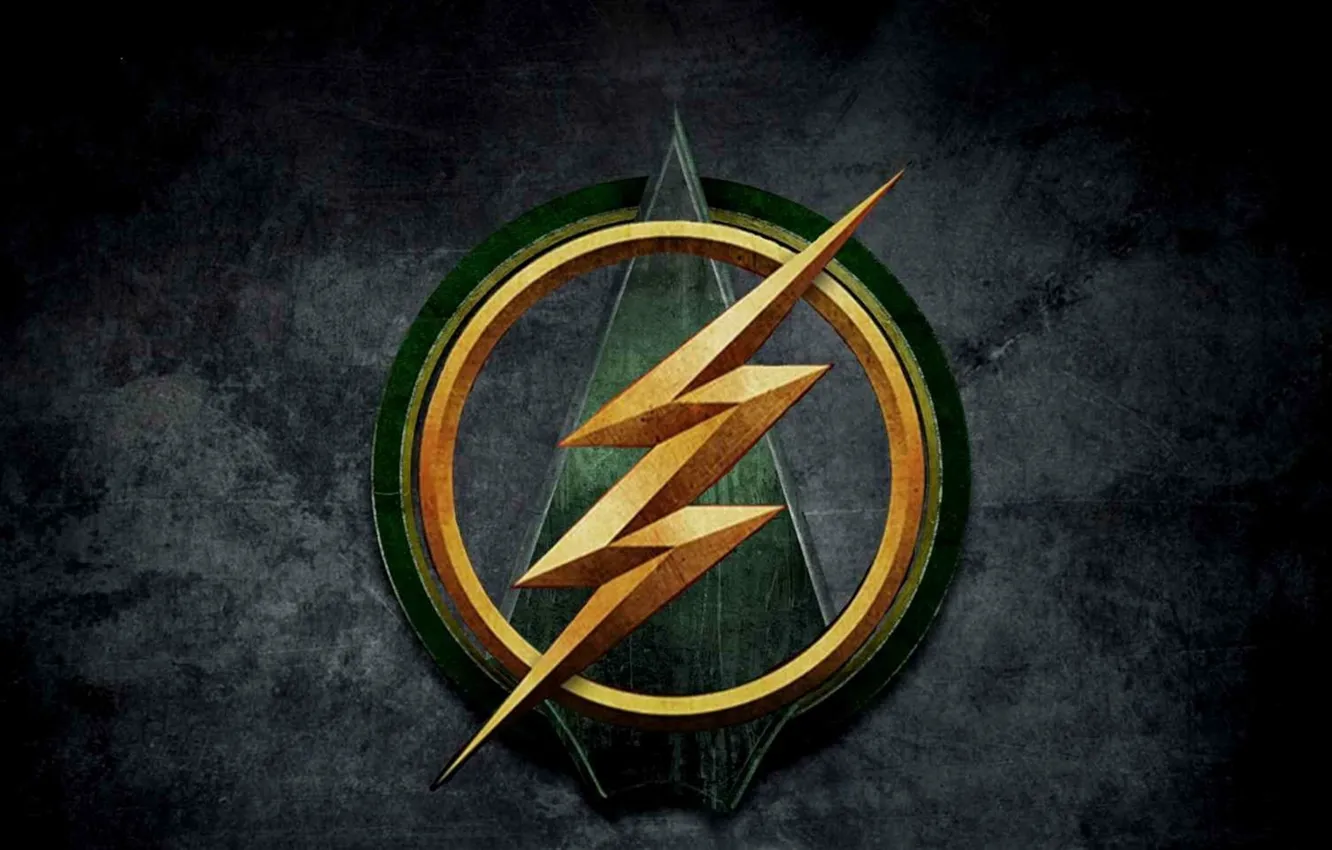Photo wallpaper green, logo, crossover, Arrow, Flash, tv series, Arrow and Flash crossover