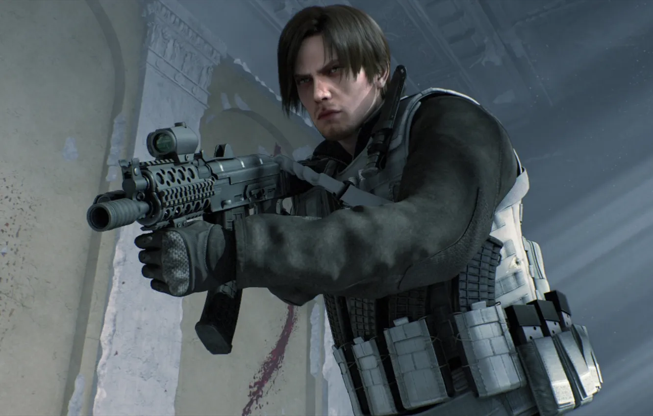 Photo wallpaper weapons, machine, Resident Evil, Biohazard, Leon Scott Kennedy, Resident Evil: Damnation