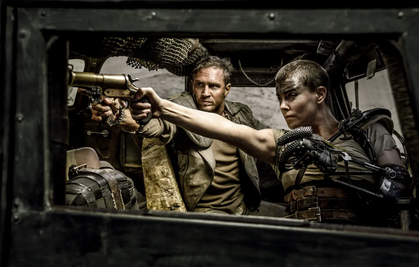 Photo wallpaper Charlize Theron, Charlize Theron, Tom Hardy, Tom Hardy, Mad Max, Fury Road, Mad Max, Road …