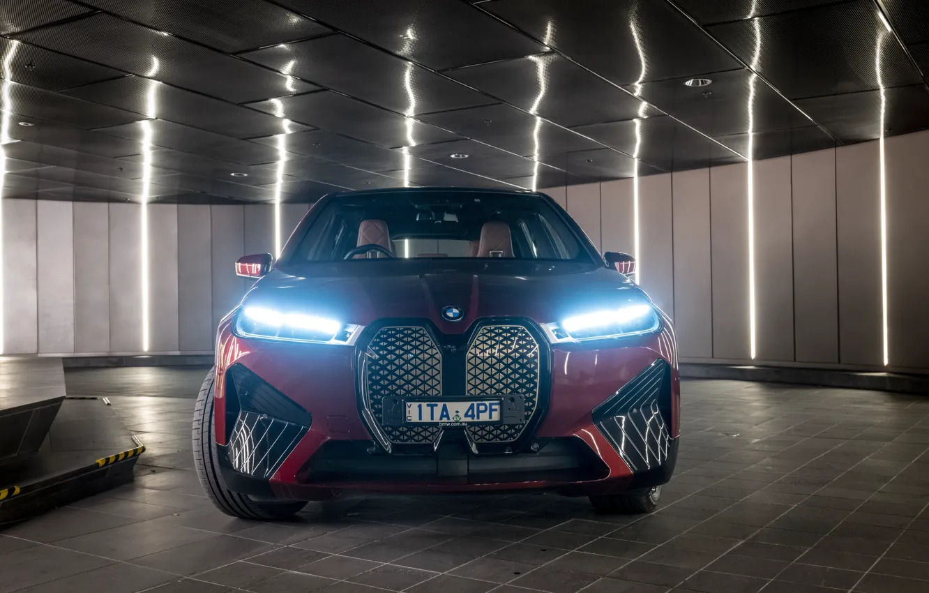 Photo wallpaper BMW, light, red, Front, face, Sport, Sight, 2022