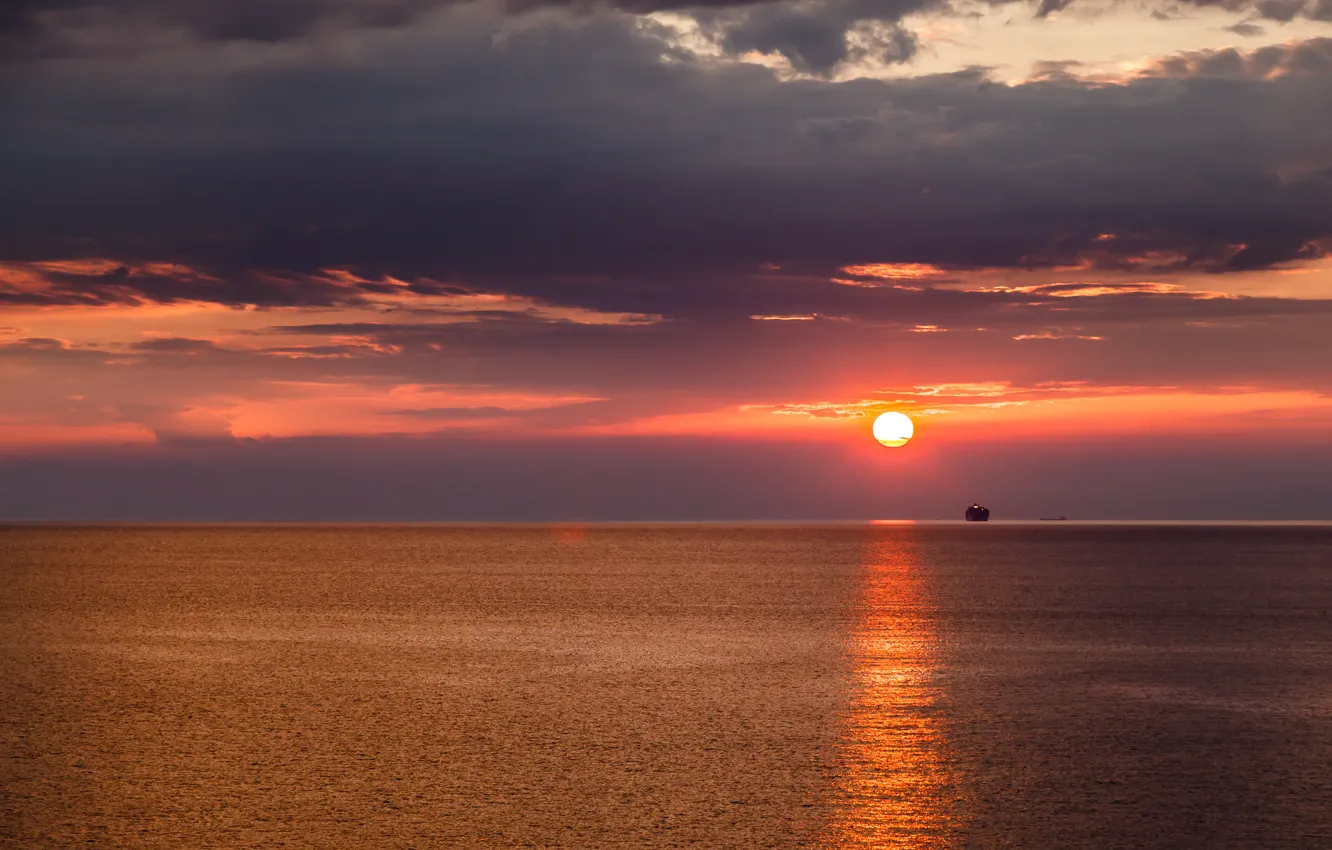 Photo wallpaper sunset, Italy, Italy, Gulf of Genoa, Genoa Bay