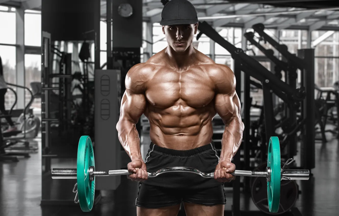 Photo wallpaper muscles, fitness, bodybuilder