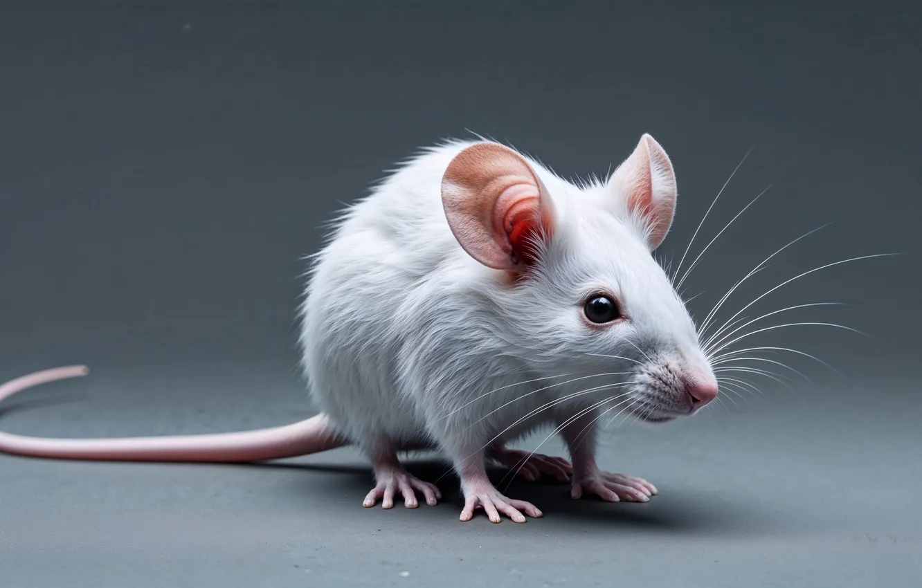 Photo wallpaper white, mouse, TO, AI art