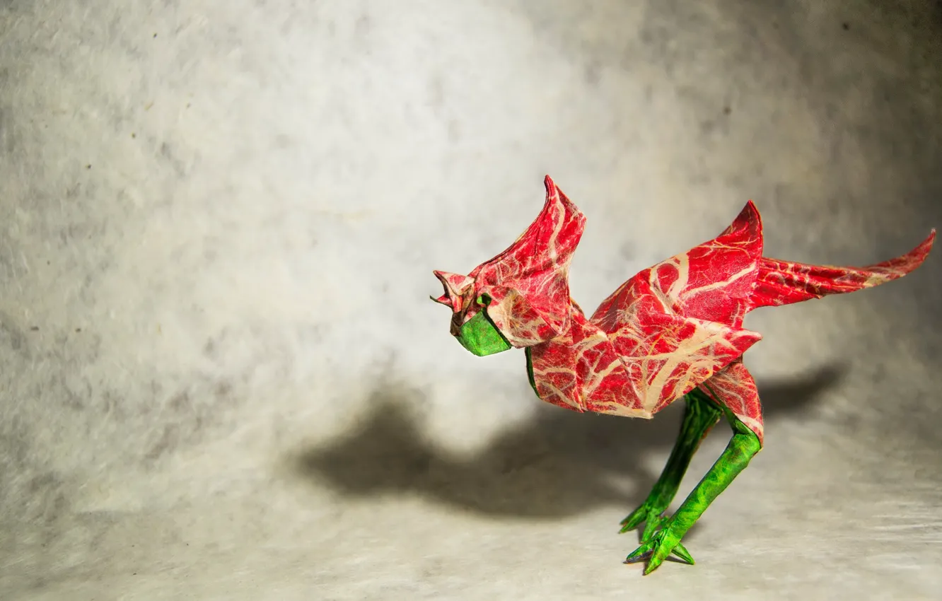 Photo wallpaper bird, origami, cock