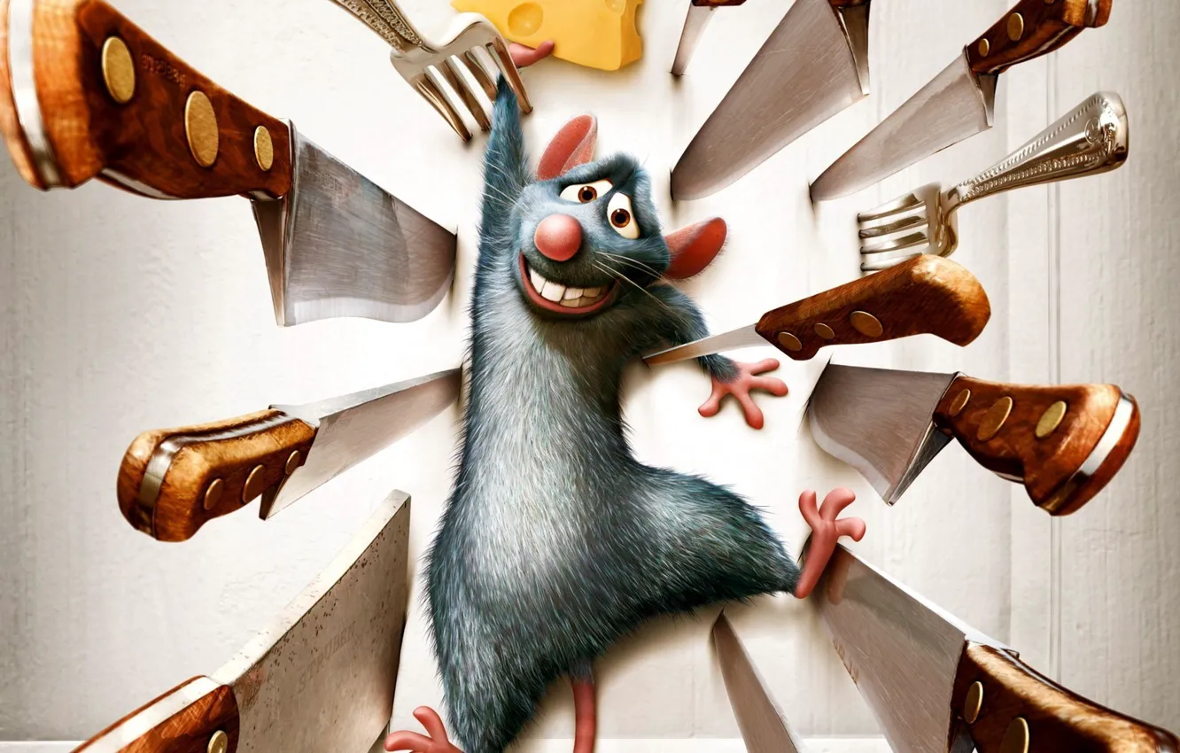Photo wallpaper cartoon, Ratatouille, mouse