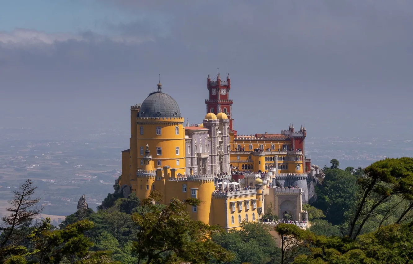 Photo wallpaper the sky, castle, hills, Sintra - Pena Palace
