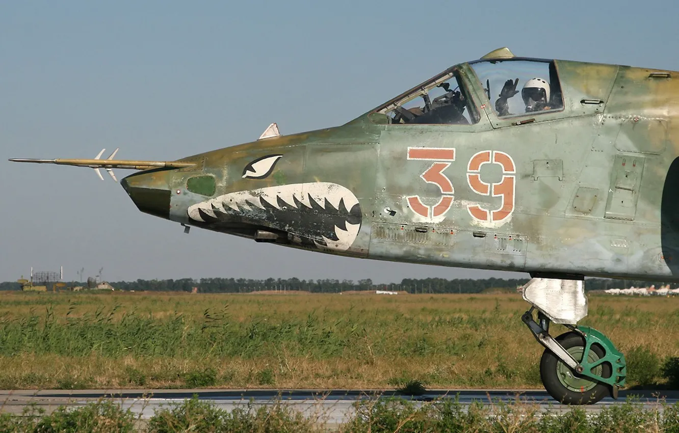 Photo wallpaper pilot, attack, Rook, Su-25, Su-25